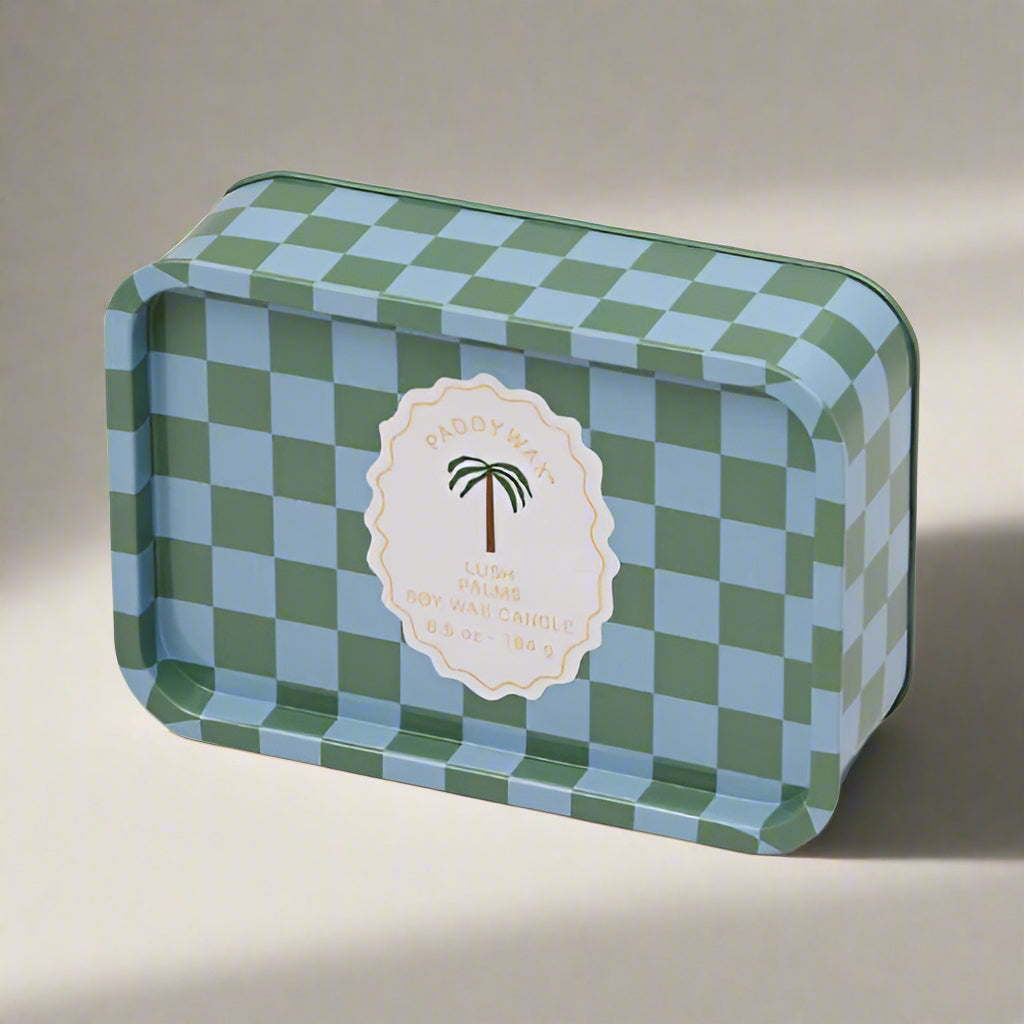 Palm Printed Tin Candle - Lush Palms