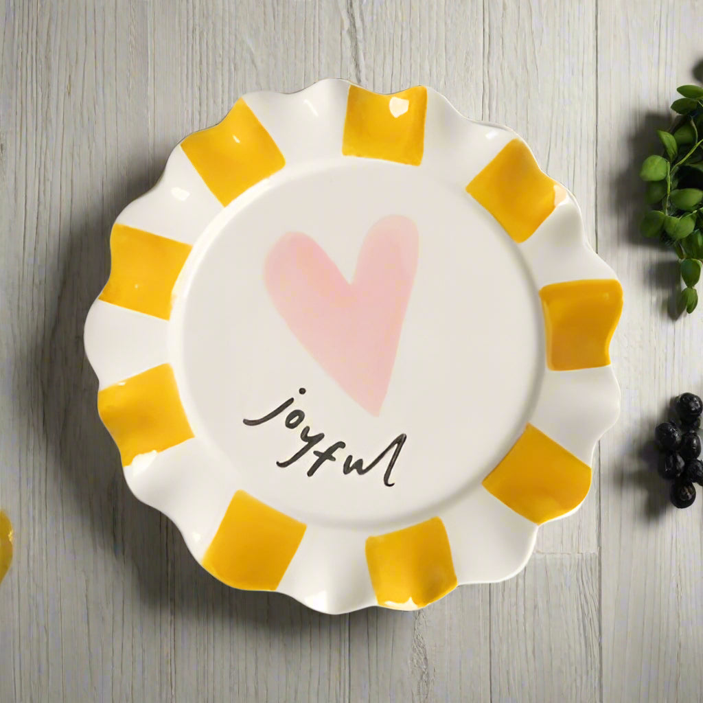 Joyful Pink Heart Plate