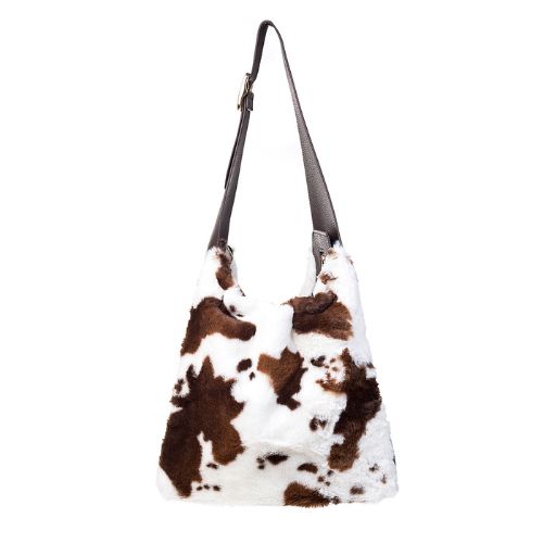 Brown Cow Print Tote Bag