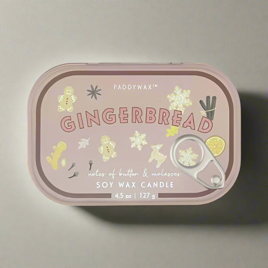Bistro Gingerbread Printed Tin Candle - Gingerbread