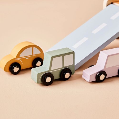 Just Bee Kids Wooden Ferry Toy Play set with Cars