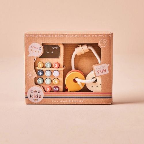 Just Bee Kids Wooden Phone & Keys Toy Set