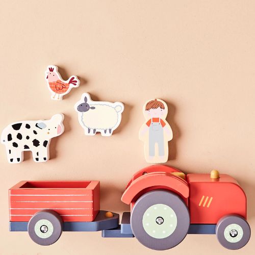 Just Bee Kids Wooden Tractor Toy