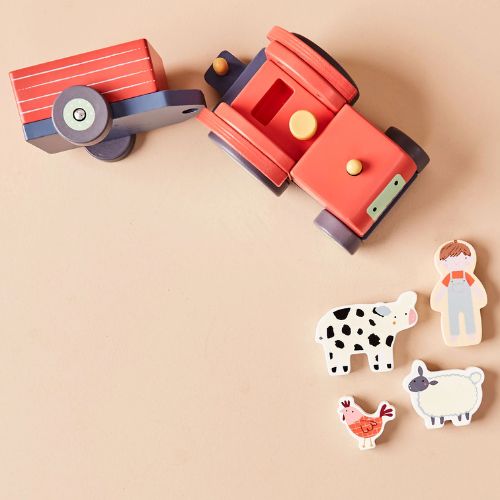 Just Bee Kids Wooden Tractor Toy