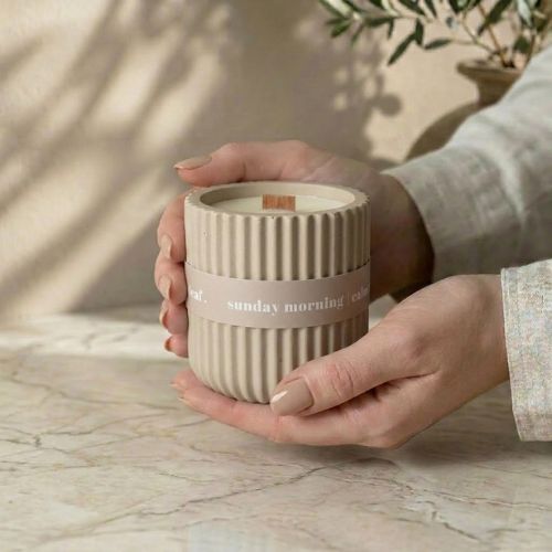 Chamomile Jesmonite Soy Wax Candle