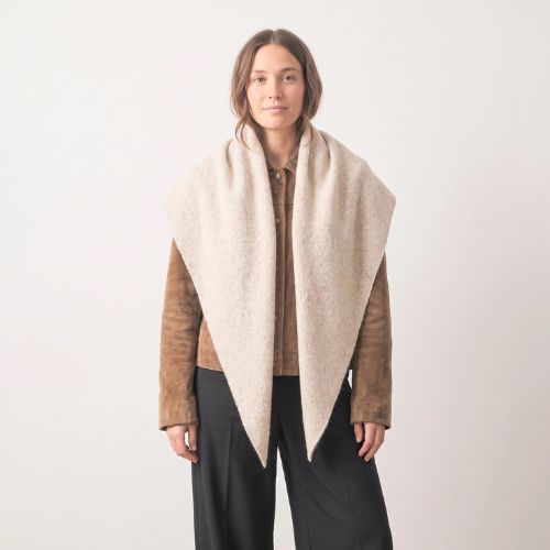 Asymmetric Heavyweight Scarf - Beige