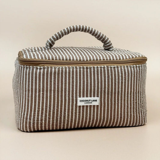Travel Towel Vanity Case - Chestnut Stripes