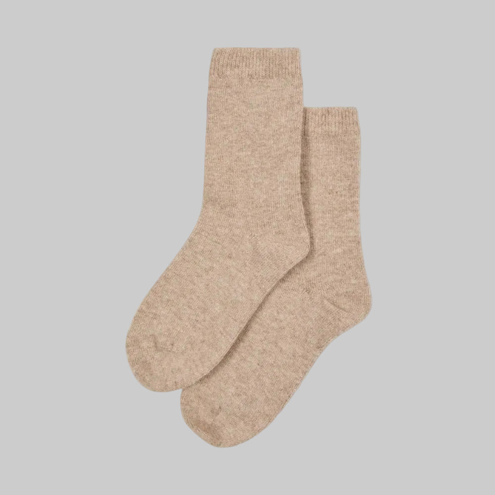 Cosy Cashmere Short Socks - Beige