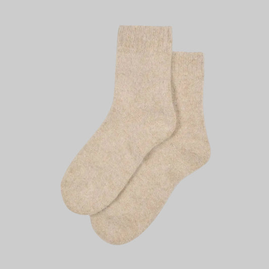 Soft Angora Socks - Beige