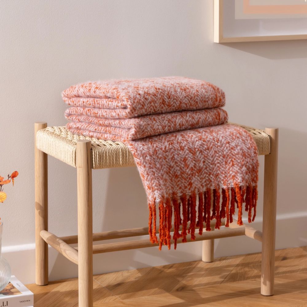 Weaver Herringbone Throw - Rust