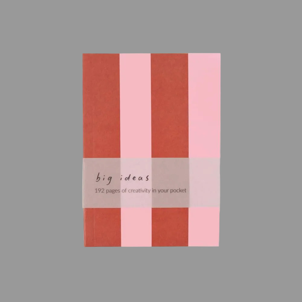 Orange & Pink Stripe A6 Softback Notebook
