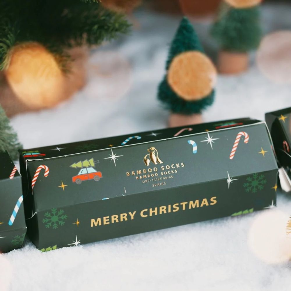 Bamboo Socks - Motif Christmas Cracker