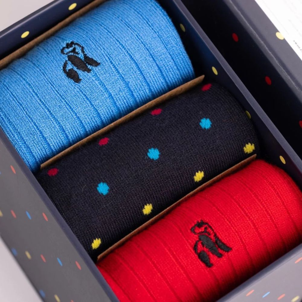 Bamboo Socks - Multi Spot Box - 3 Pairs