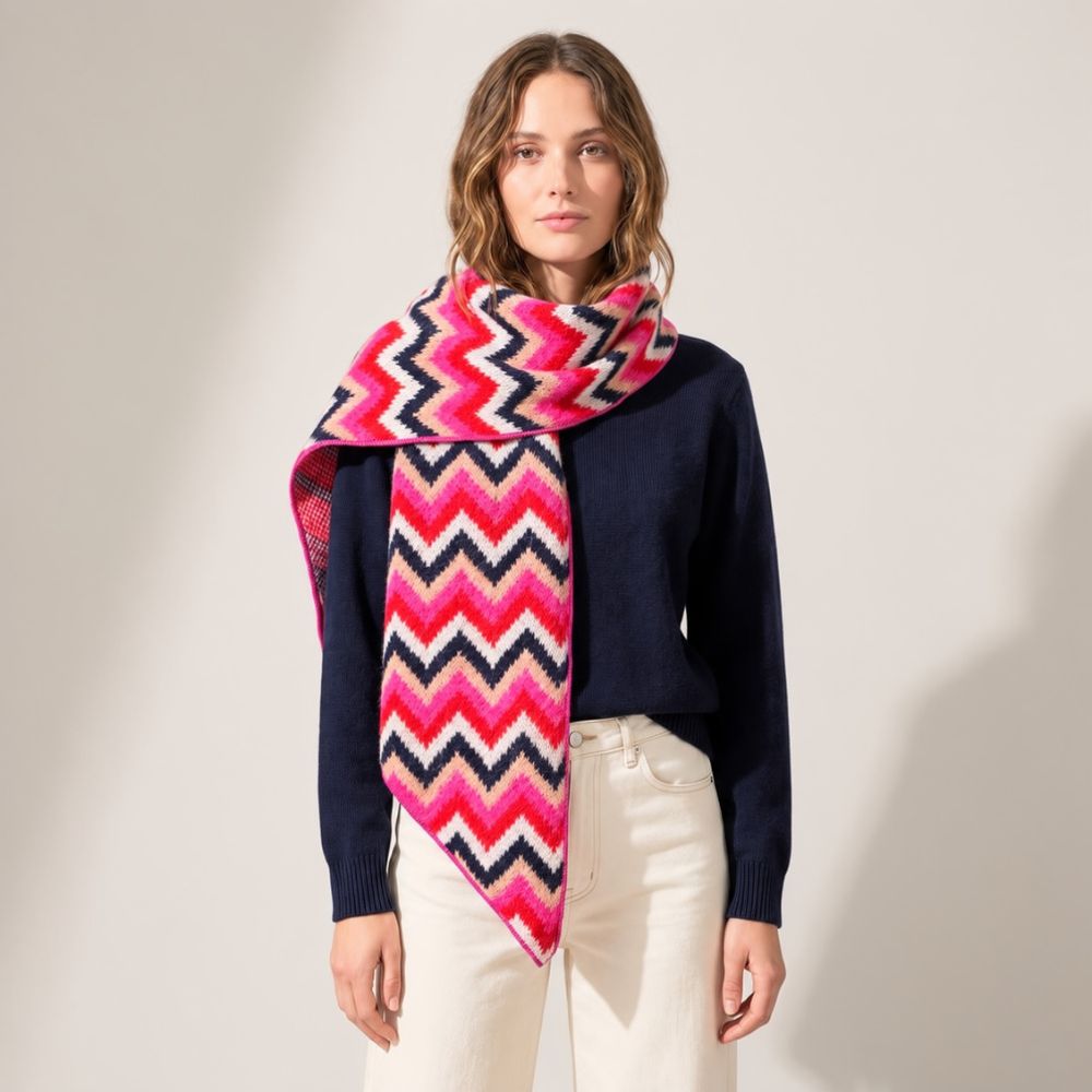 Bobbie Red Zig Zag Scarf