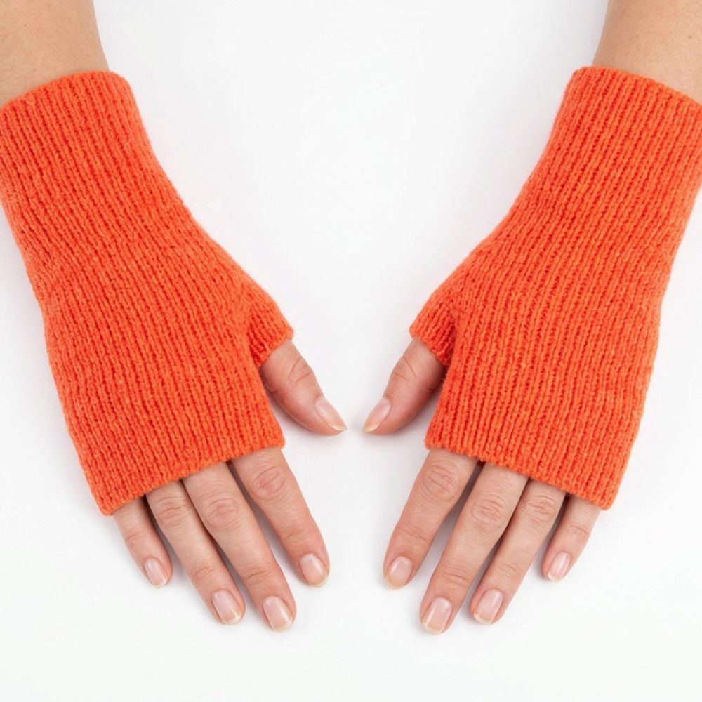 Dylan Knitted Wrist Warmers - Orange