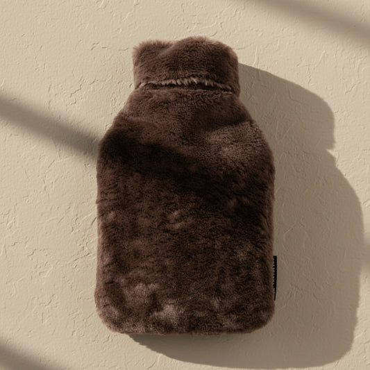 Dark Chocolate Faux Fur Hot Water Bottle - 2L