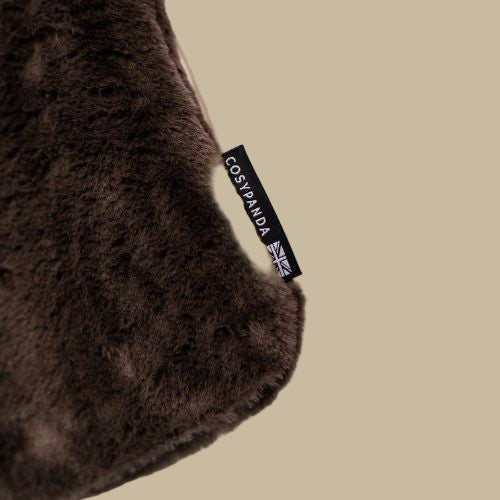 Dark Chocolate Faux Fur Hot Water Bottle - 2L