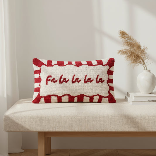 Candy Fa La La Tufted Cushion - Red/White