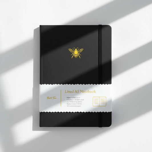 Bee Lined Black Notebook