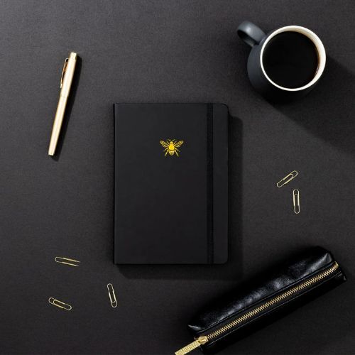 Bee Lined Black Notebook