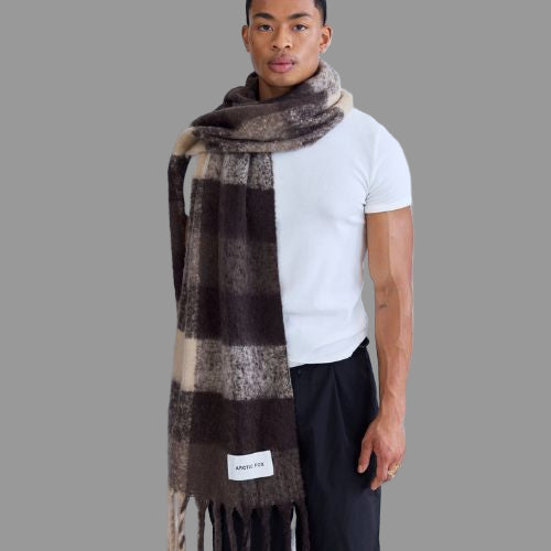 The Reykjavik Scarf - 100% Recycled - Brown Check