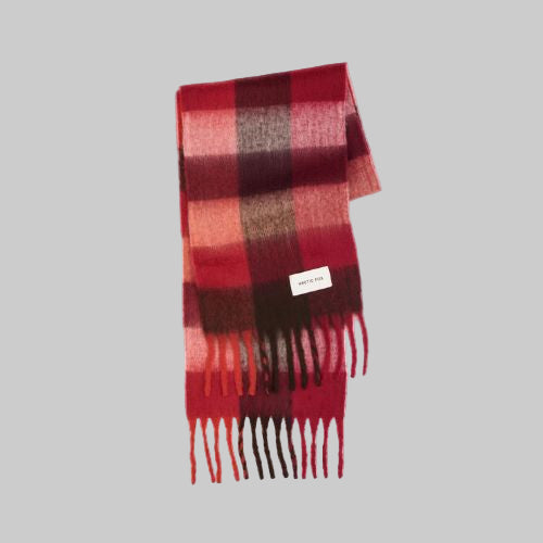 The Reykjavik Scarf - 100% Recycled - Burgundy Check
