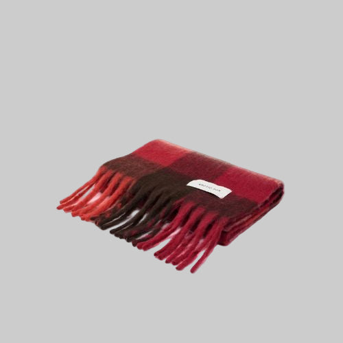 The Reykjavik Scarf - 100% Recycled - Burgundy Check