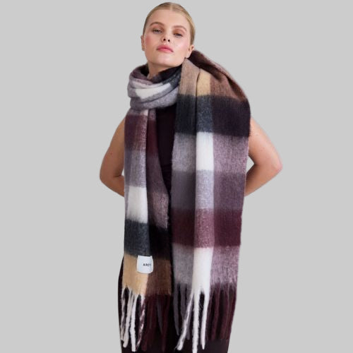 The Reykjavik Scarf - 100% Recycled - Purple/Brown