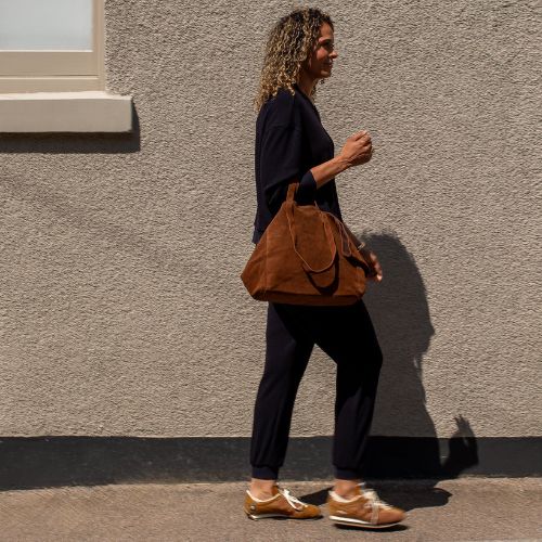 Soho Slouch Suede Bag - Tan