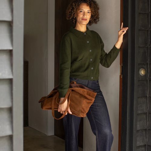 Soho Slouch Suede Bag - Tan