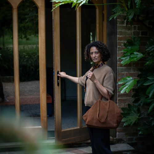 Soho Slouch Suede Bag - Tan