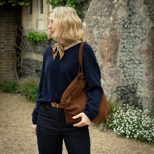 Soho Slouch Suede Bag - Tan