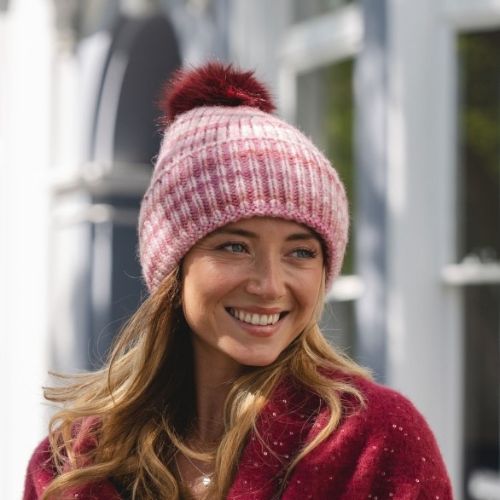 Bobble Hat - Cherry Pink
