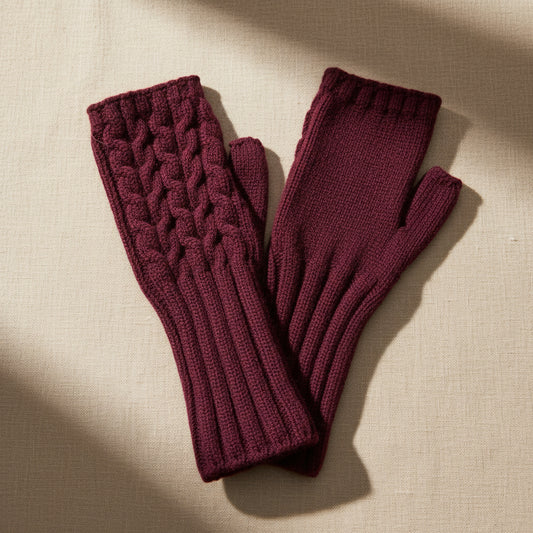 fingerless Gloves - Deep Purple