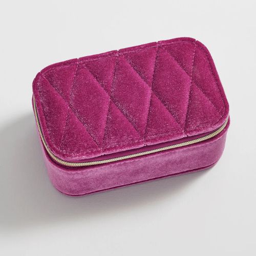 Quilted Lid Mini Jewellery Box - Prink