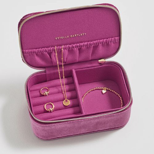 Quilted Lid Mini Jewellery Box - Prink