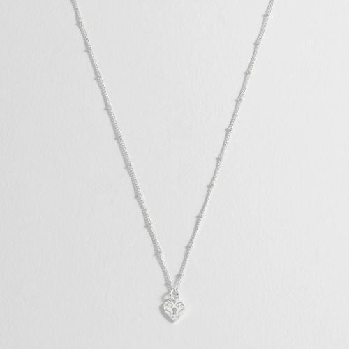 Engraved Heart Padlock Necklace - Silver