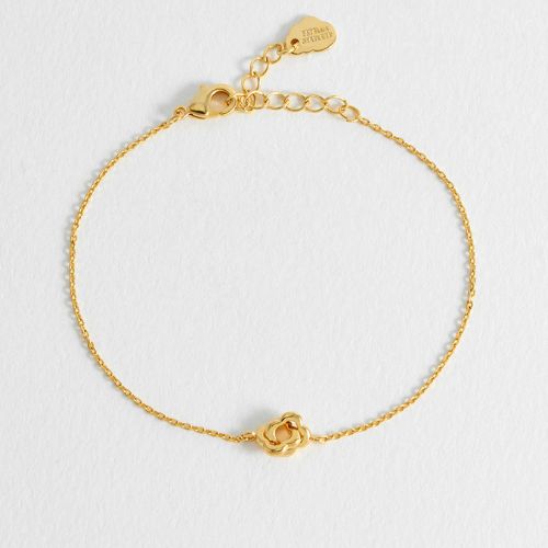 Double-Linked Flower Bracelet - Gold