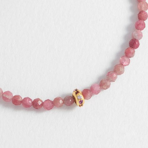 Pink Tourmaline CZ Disc Amelia Bracelet