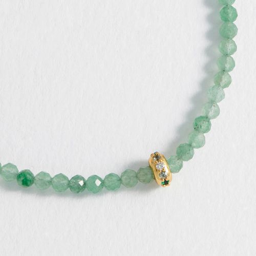 Green Aventurine CZ Disc Amelia Bracelet