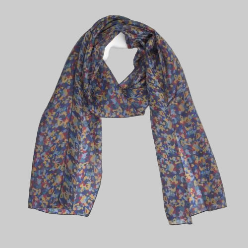 Silk Scarf - Droval Blue