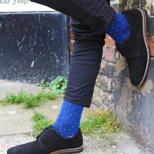 Bamboo Socks - Spotted Sky Blue