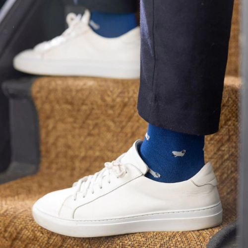 Bamboo Socks - Navy Sheep
