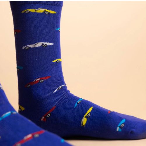 Bamboo Socks - Blue Classic Cars