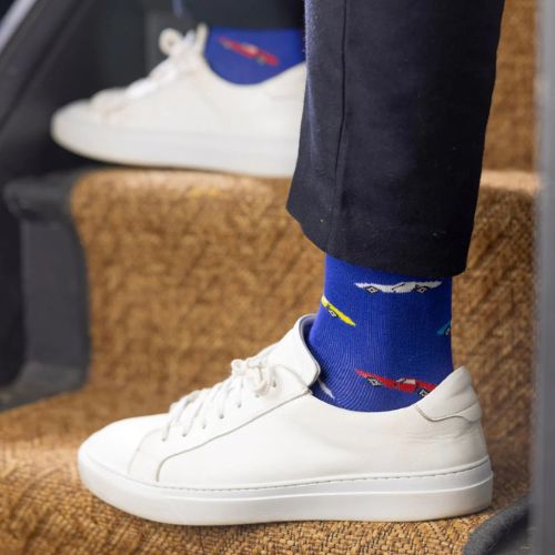 Bamboo Socks - Blue Classic Cars