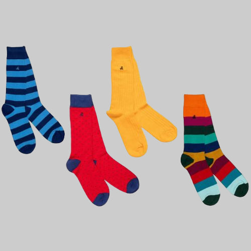 Bamboo Socks - Red Christmas Drawer Box