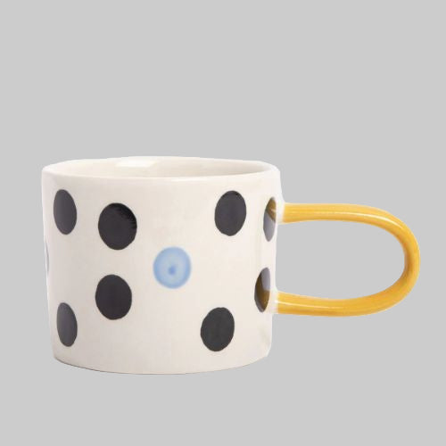 Blue Accent Dotty Ceramic Mug