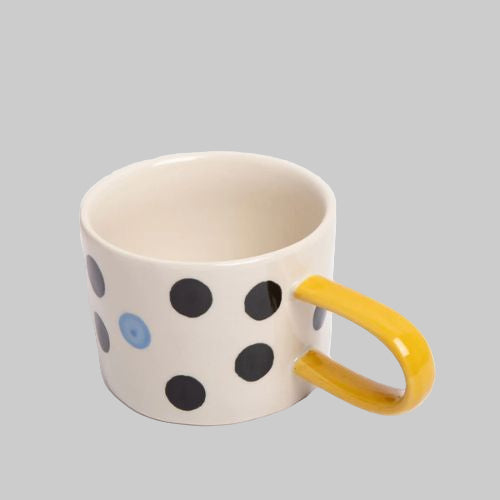 Blue Accent Dotty Ceramic Mug