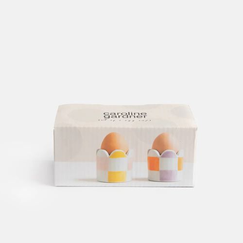 Multi Check Set of 2 Egg Cups
