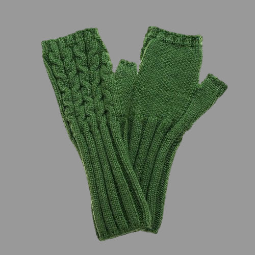 Fingerless Gloves - Fern Green